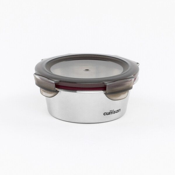 Airtight container in stainless steel, round, 300ml