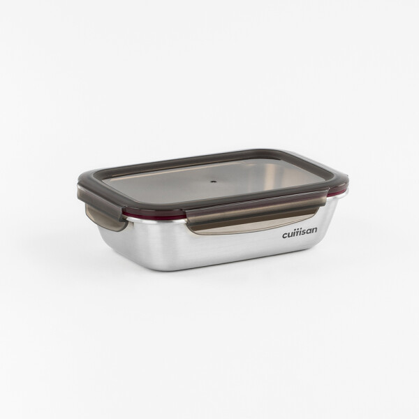 Airtight container in stainless steel, rectangle, 1100ml