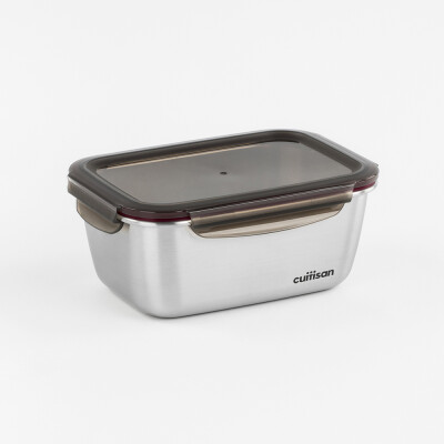 Airtight container in stainless steel, rectangle, 1800ml