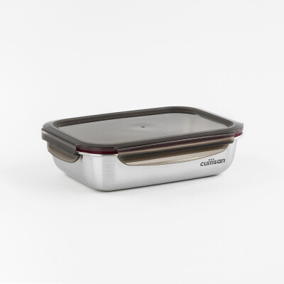 Airtight container in stainless steel, rectangle, 1900ml