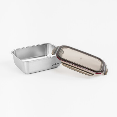 Airtight container in stainless steel, rectangle, 2800ml