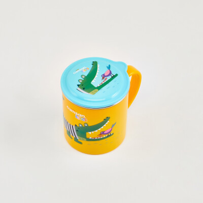 Infant Tasse aus Edelstahl mit Ummantelung, rund, gelb, 300ml