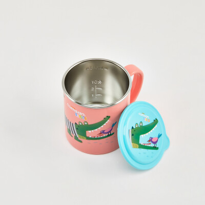 Infant Tasse aus Edelstahl mit Ummantelung, rund, pink, 300ml