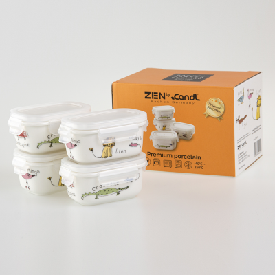 ZEN by CandL Premium Porzellan Baby Frischhaltedosen 4-set
