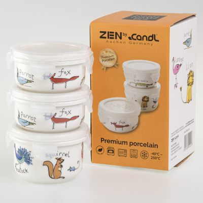 ZEN by CandL Premium Porzellan Baby Frischhaltedosen 3-set
